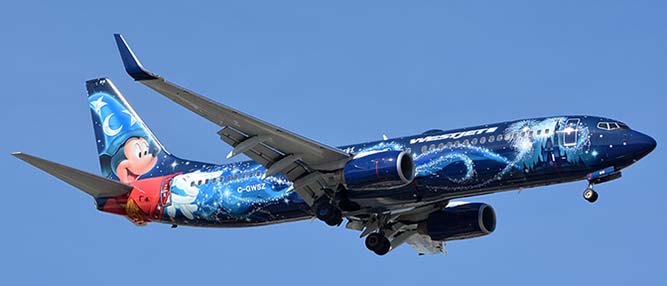 WestJet Boeing 737-8CT C-GWSZ Magic Plane, Phoenix Sky Harbor, January 22, 2016
